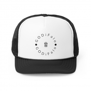 Black and White Jesus Christ GODiFalo Trucker Hat